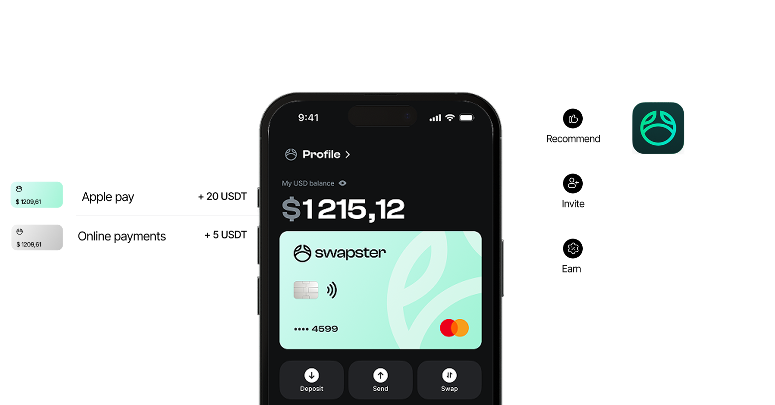 Swapster mobile app interface preview