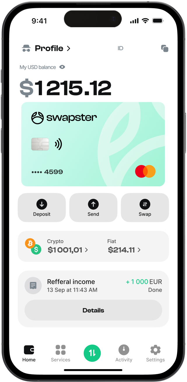 Swapster mobile app interface preview